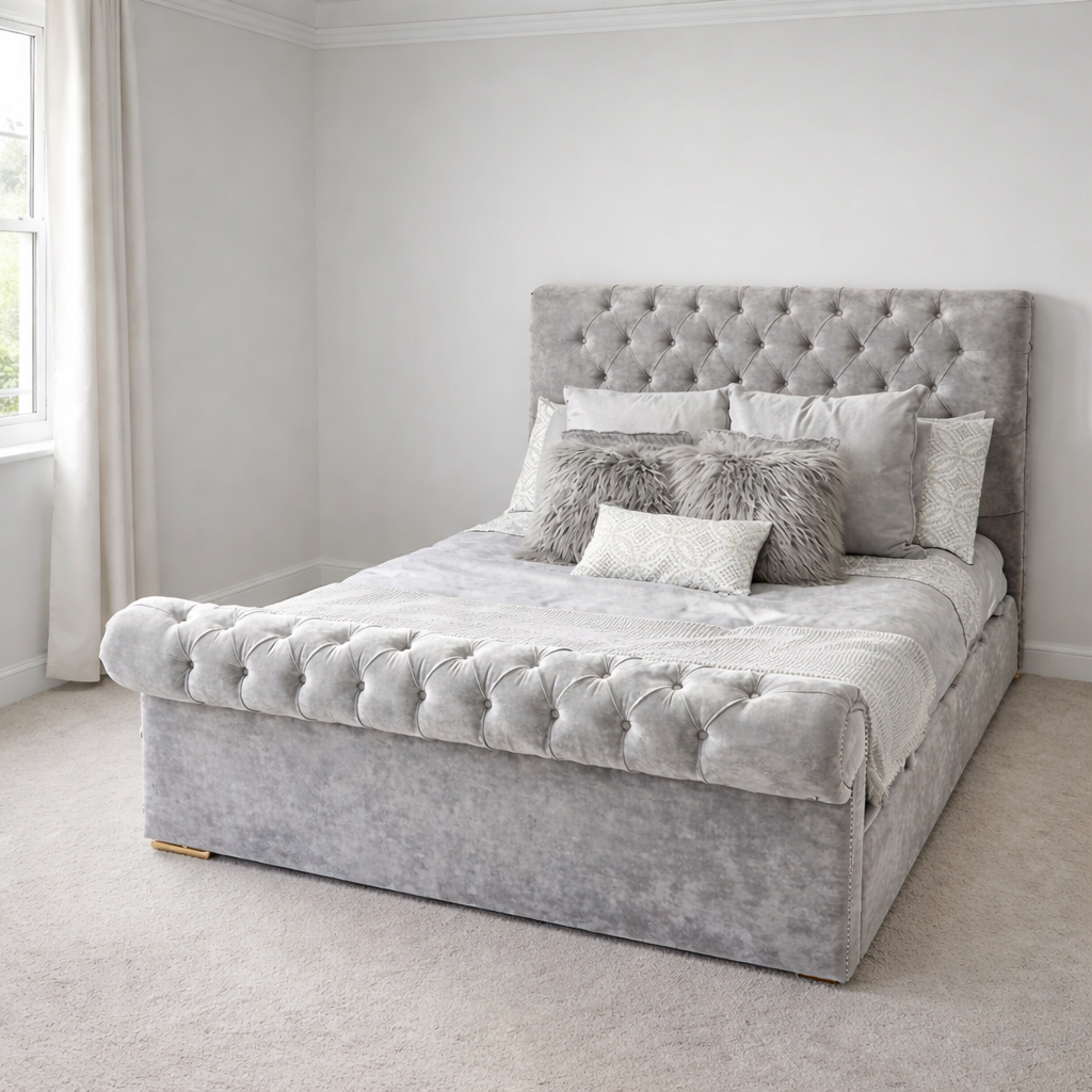 Chesterfield Sleigh Divan Bed