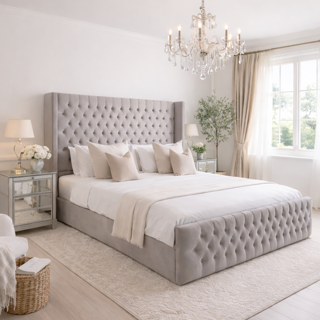 Victoria Wingback Ottoman Bed