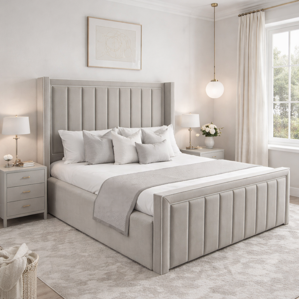 Isabella Wing Slatted Ottoman Bed